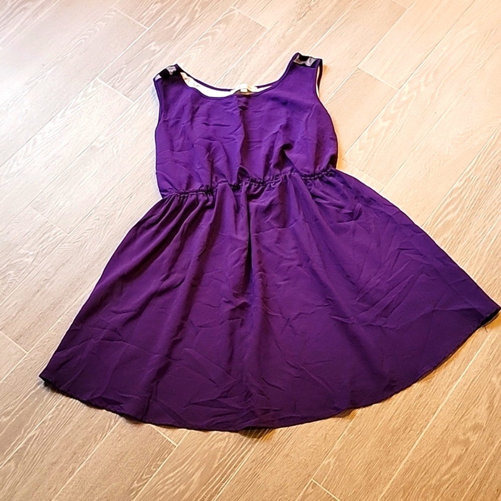 Kimi + Kai Maternity Sleeveless Top Purple and Black Polka-dot Size Medium